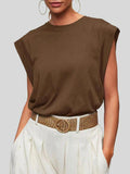Round Neck Cap Sleeve Top