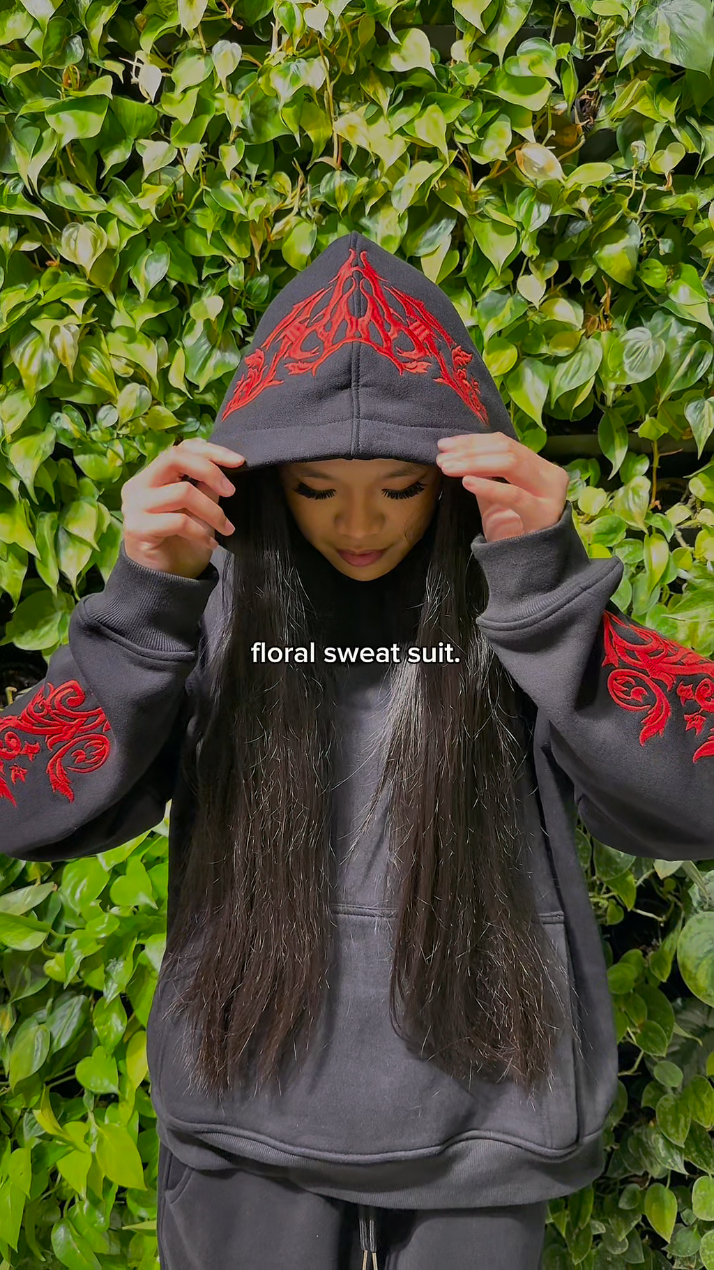 floral sweat suit