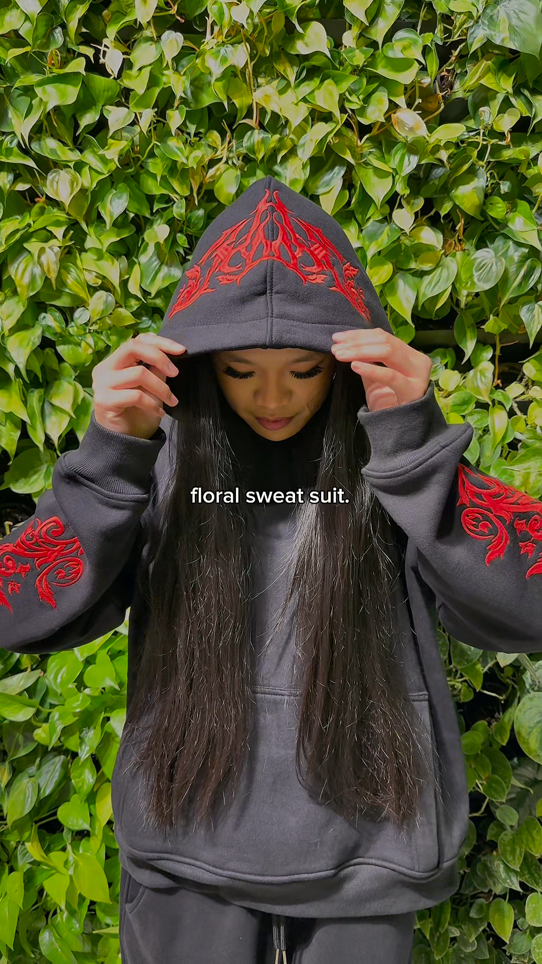 floral sweat suit