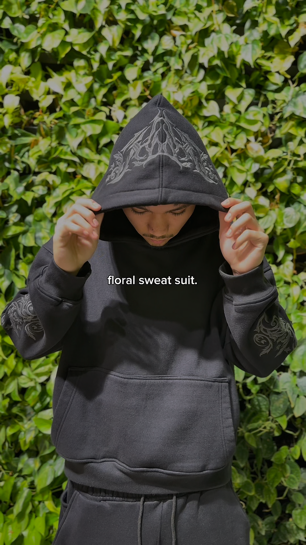 floral sweat suit