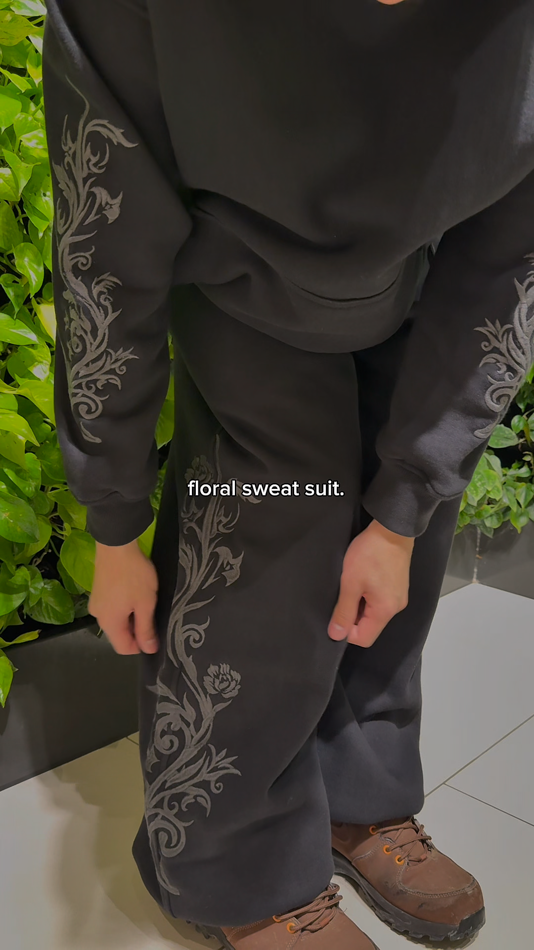 floral sweat suit