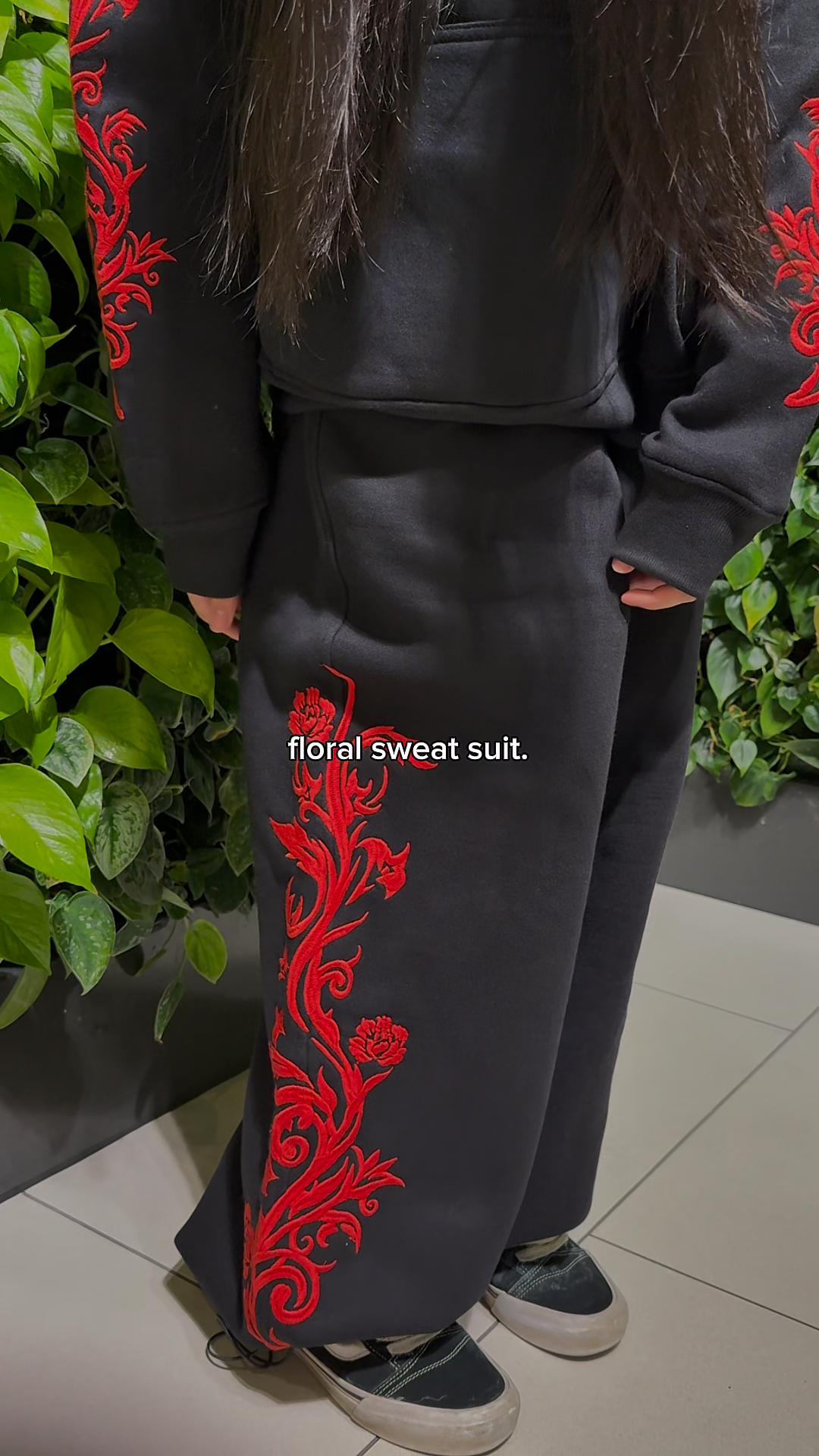 floral sweat suit