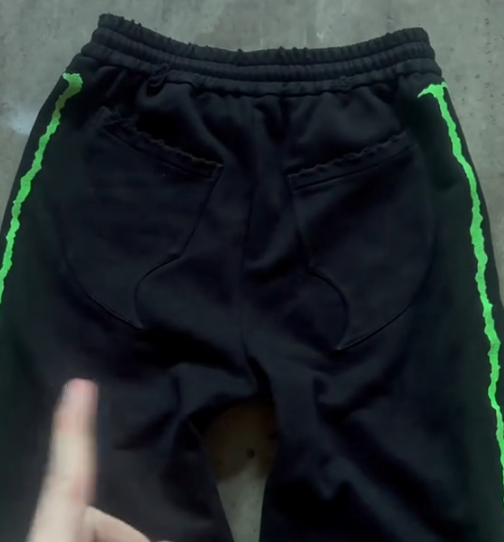 "Claw" glow-in-the-dark striped sweatpants
