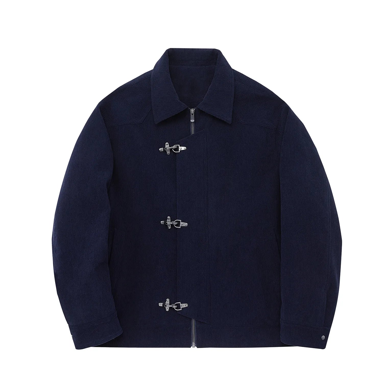 FIREMAN CLASP-BUCKLE CORDUROY COLLARED JACKET