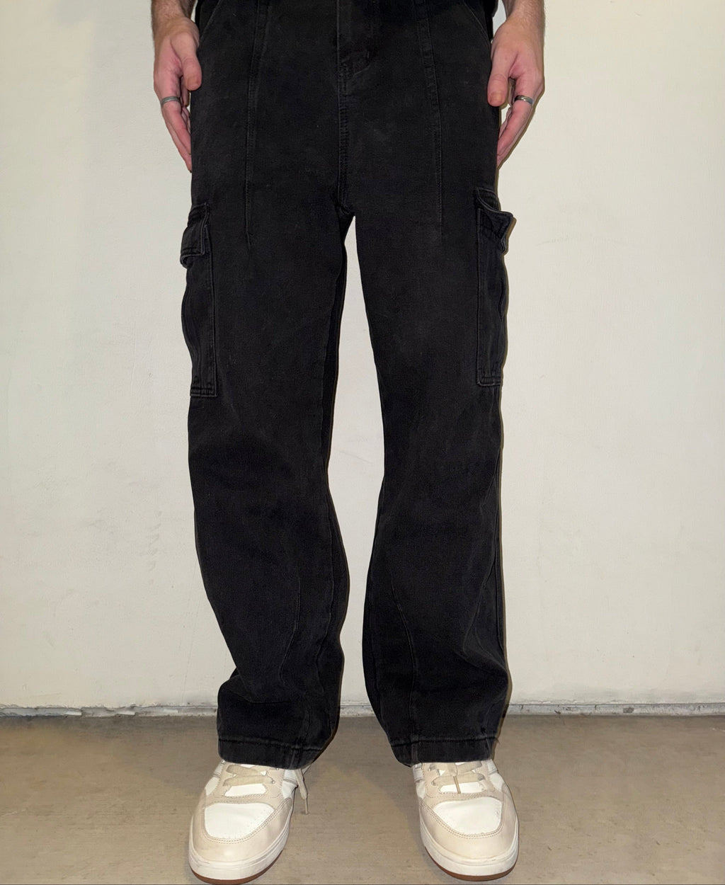 "Midnight" Black Cargo Denim