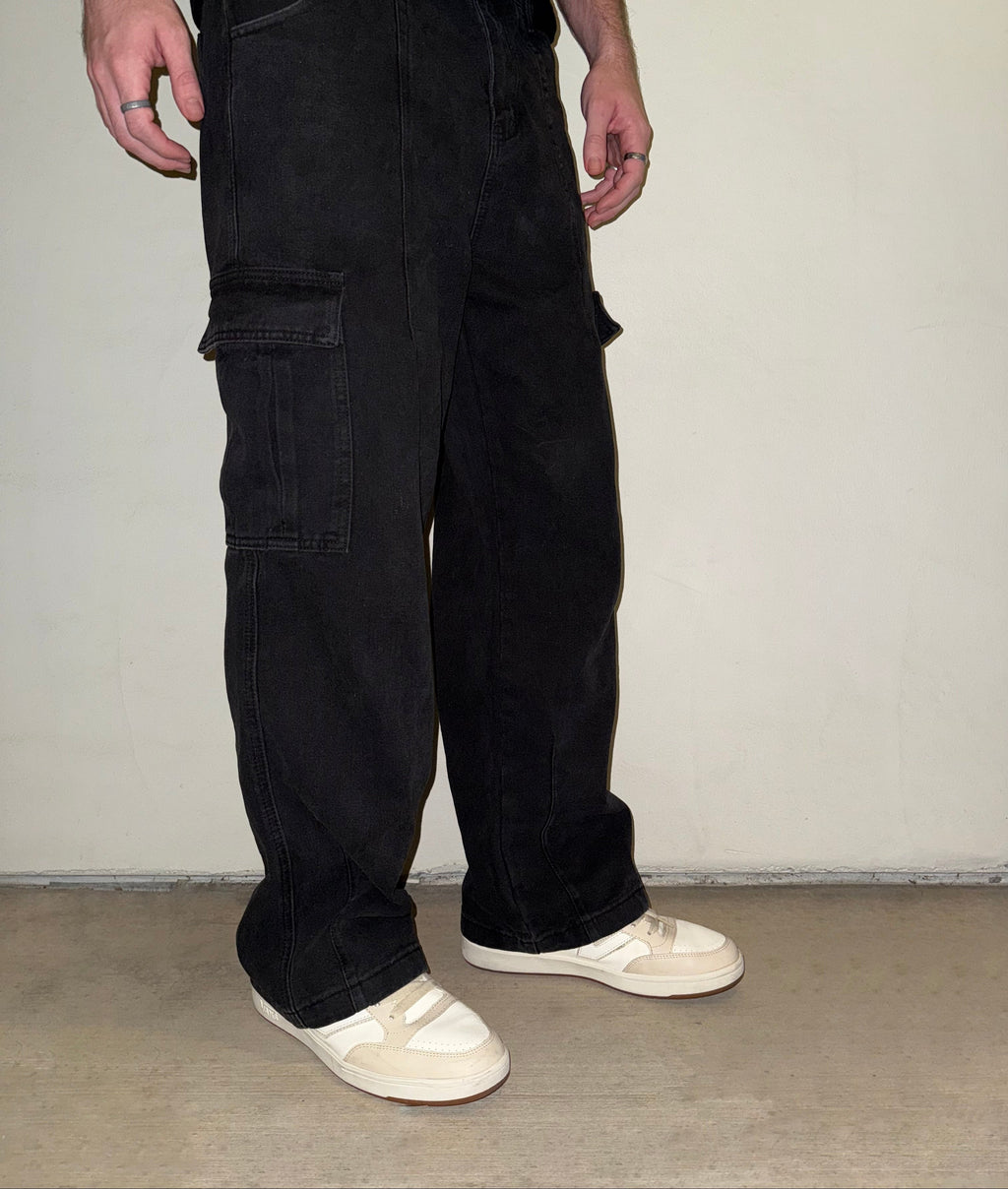 "Midnight" Black Cargo Denim