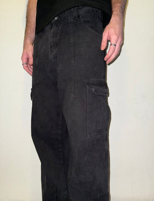 "Midnight" Black Cargo Denim