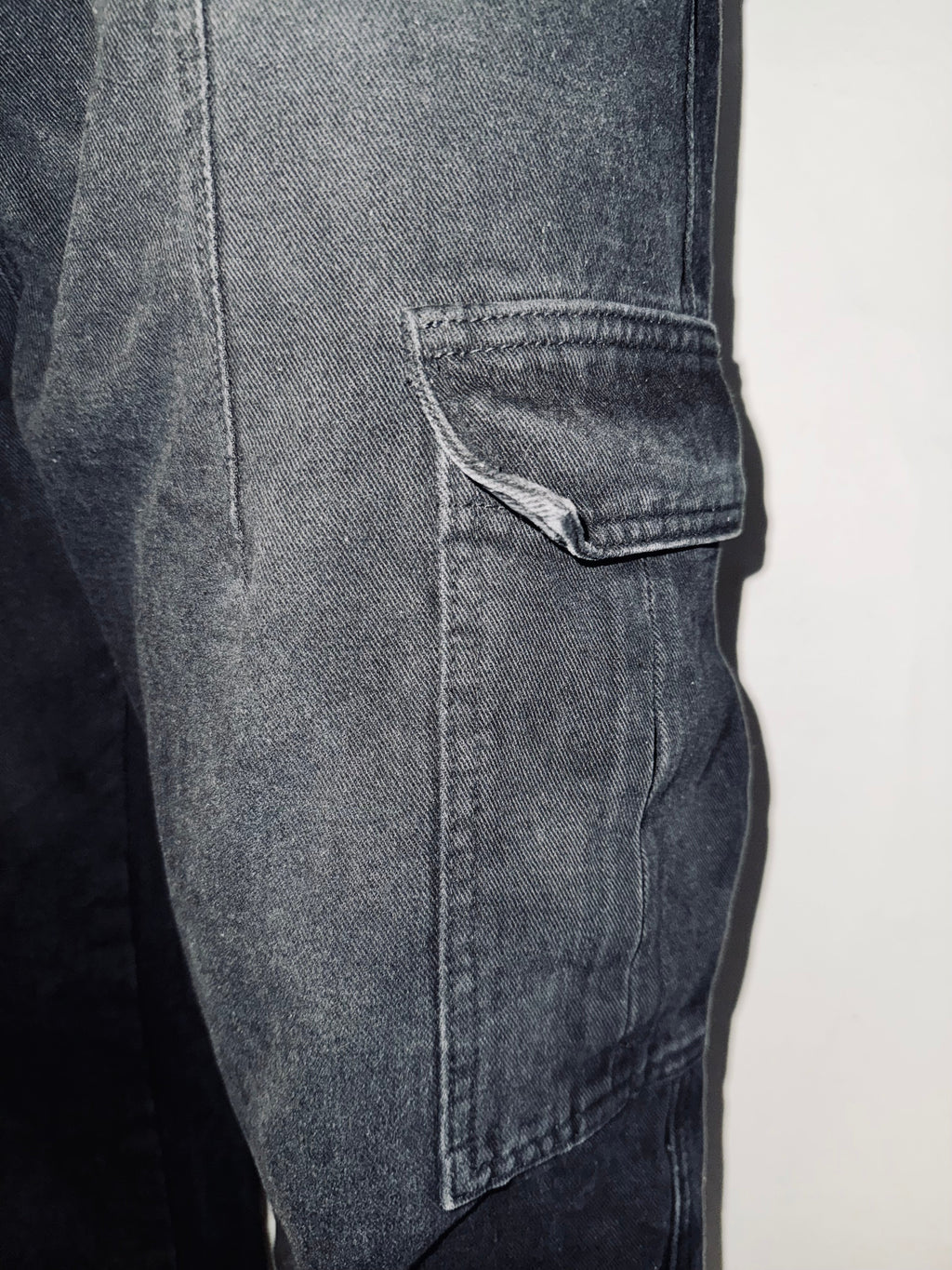 "Midnight" Black Cargo Denim