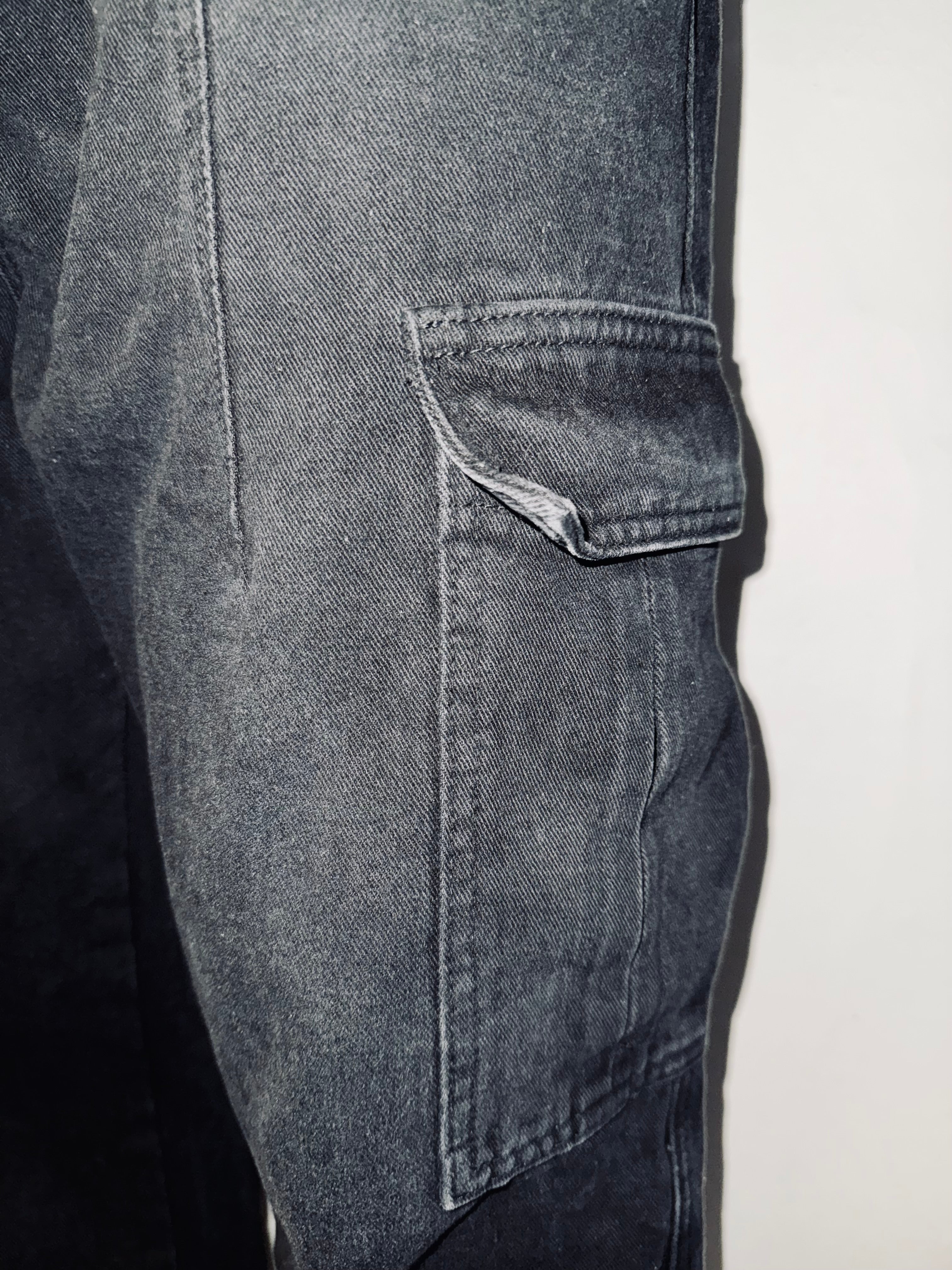"Midnight" Black Cargo Denim
