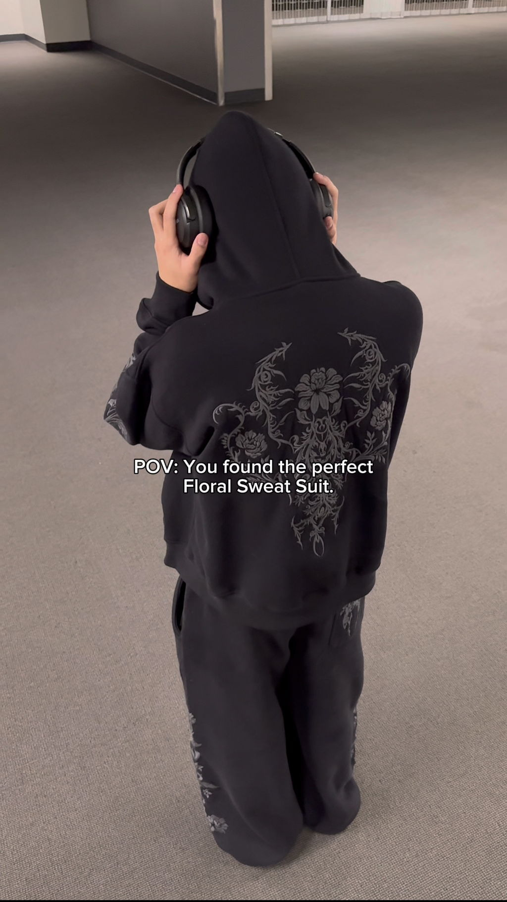 floral sweat suit